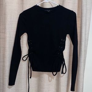 Forever 21 black side tie knit